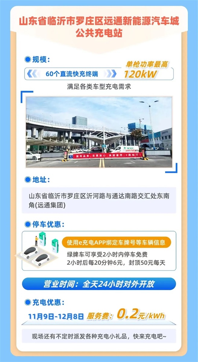 國(guó)網(wǎng)新站—羅莊遠(yuǎn)通新能源汽車城站投運(yùn)！充電限時(shí)優(yōu)惠#10803